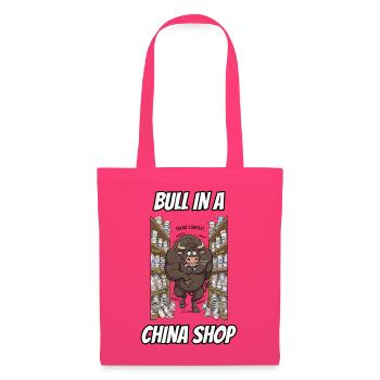 Bulle im Porzellanladen – Witzige wörtliche Idiom-Zeichentrickserie - Stoffbeutel - Azalea - Vorne