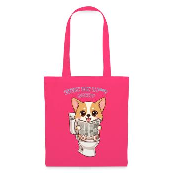 Corgi-Nachrichtensprecher über das Design eines niedlichen Hundes auf der Toilette - Stoffbeutel - Azalea - Vorne