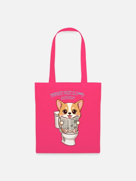 Corgi-Nachrichtensprecher über das Design eines niedlichen Hundes auf der Toilette - Stoffbeutel - Azalea