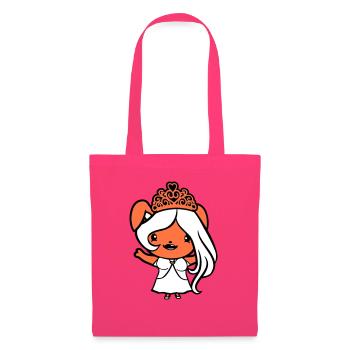Lapin Princesse Reine Couronne Ondulant De Jolis Cheveux - Sac en tissu - rose azalée - Devant