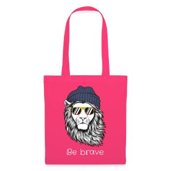 Mutiger Löwe mit Be Brave-Brille - Stoffbeutel - Azalea - Vorne