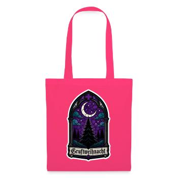 Gruftweihnacht Gothic Kirchenfenster Mond Shirt - Stoffbeutel - Azalea - Vorne