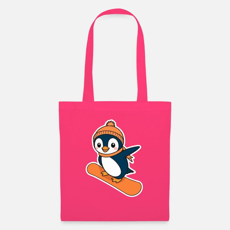 Pinguin auf einem Snowboard - Stoffbeutel - Azalea