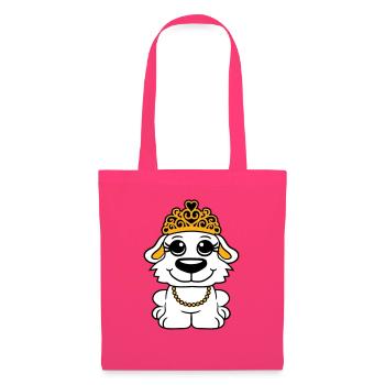 Chien Couronne Reine Fille Jolie Princesse Femme - Sac en tissu - rose azalée - Devant