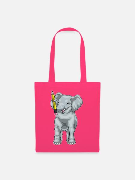 Elefant Schüler Bleistift Schule - Stoffbeutel - Azalea