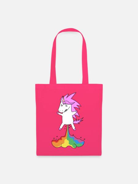 Lustiges Einhorn mit Regenbogen - Stoffbeutel - Azalea