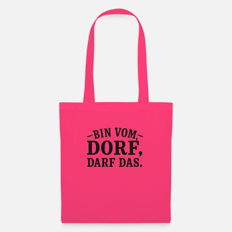 Bin vom Dorf – Darf das. | Lustiger Dorf-Spruch - Stoffbeutel - Azalea