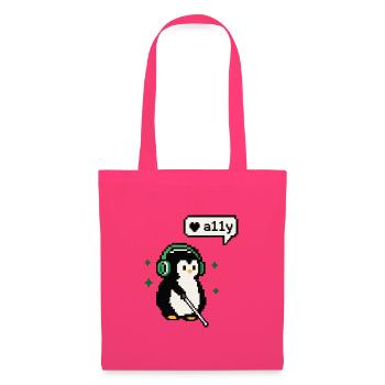 A11y Penguin - Pixel Accessibility - Stoffbeutel - Azalea - Vorne