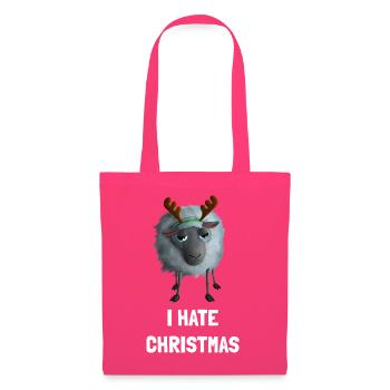 I hate Christmas Schaf - Weihnachtsmuffel Geweih - Stoffbeutel - Azalea - Vorne