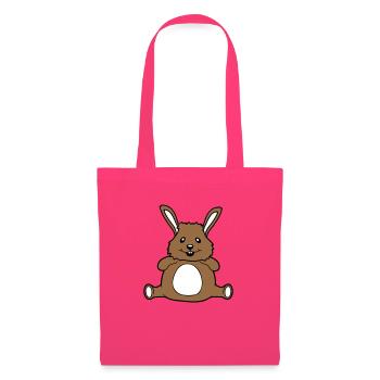 Lapin Potelé Gras Gras Rond En Surpoids Affamé - Sac en tissu - rose azalée - Devant