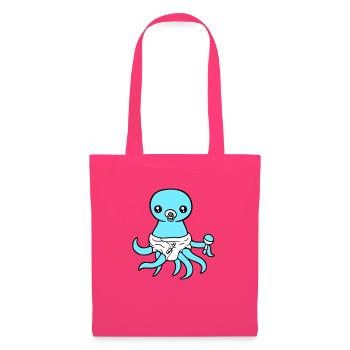 Octopus Bébé Hochet Couche Sucette Enfant Né - Sac en tissu - rose azalée - Devant