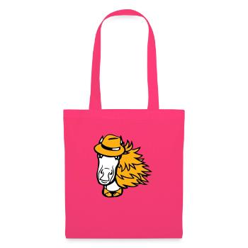cheval homme chapeau costume cravate détective garçon cool - Sac en tissu - rose azalée - Devant