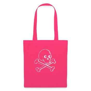 Crâne et os - Sac en tissu - rose azalée - Devant