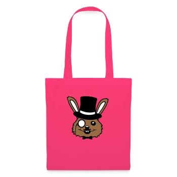 Sir Bunny Monocle Lunettes Barbe Chapeau haut de forme M. M. - Sac en tissu - rose azalée - Devant