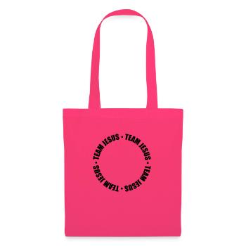 Texte de l’anneau Jésus - Sac en tissu - rose azalée - Devant