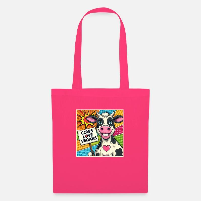 Cows Love Vegans Popart - Stoffbeutel - Azalea