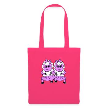 2 Couple de moutons Fatigué Ennuyé Copines Cool - Sac en tissu - rose azalée - Devant