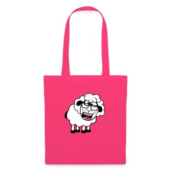 mouton nerd hornglasses fermoir lunettes geek smart - Sac en tissu - rose azalée - Devant