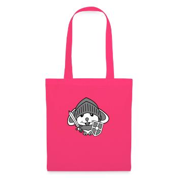Lapin Chevalier Épée Bouclier Armure Casque Château Héros - Sac en tissu - rose azalée - Devant