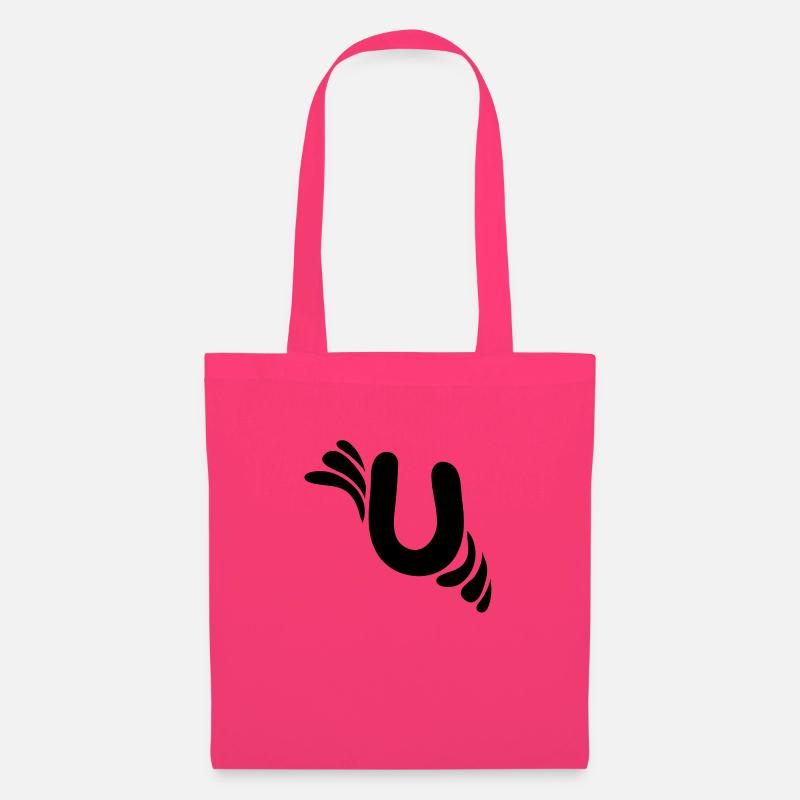 Lettre U et modèle - Sac en tissu - rose azalée