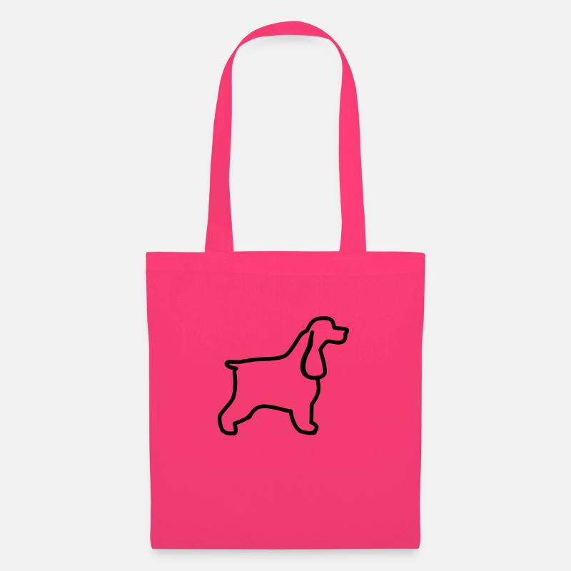 Plan cocker anglais - Sac en tissu - rose azalée