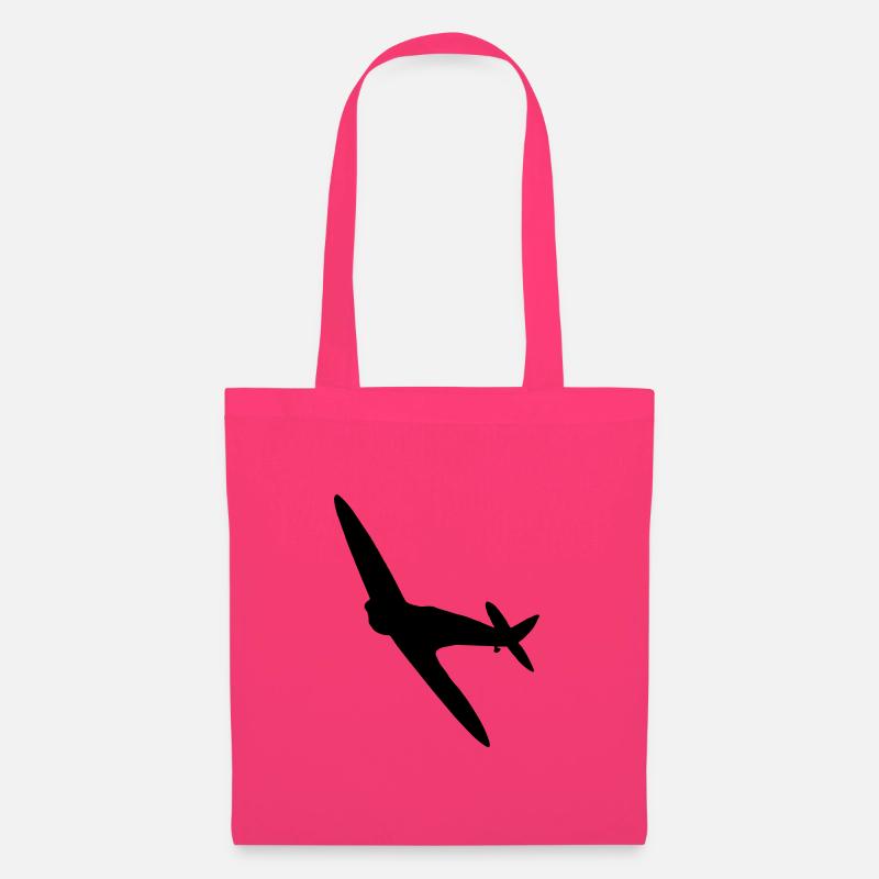 Spitfire-Silhouette - Stoffbeutel - Azalea