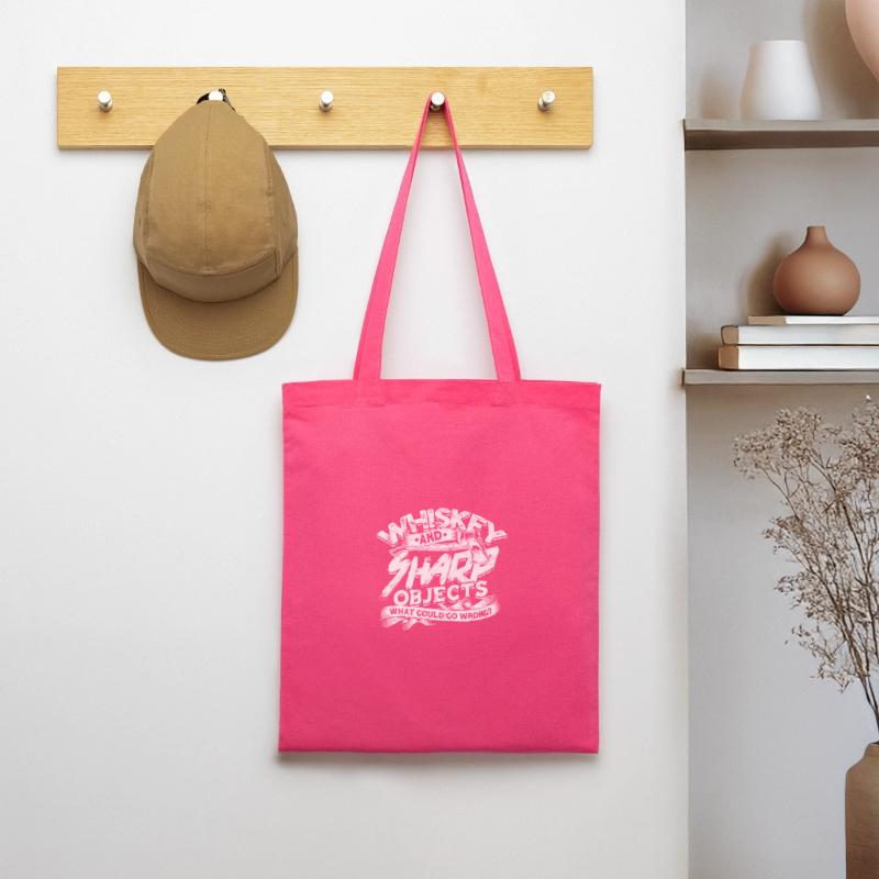 Whiskey and sharp objects What could go wrong - Tote Bag