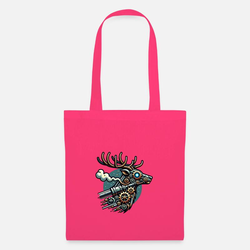 Steampunk Hirsch mit Zahnrädern - Stoffbeutel - Azalea