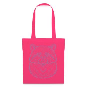 Minimalistische Waschbär Kopf Silhouette Design - Stoffbeutel - Azalea - Vorne