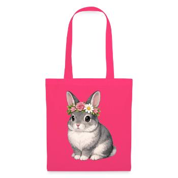 Lapin chinchilla - Sac en tissu - rose azalée - Devant