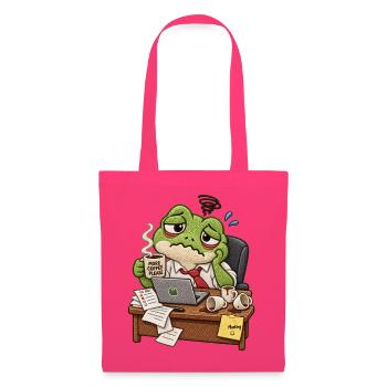 Gestresster Frosch im Büro - Stoffbeutel - Azalea - Vorne