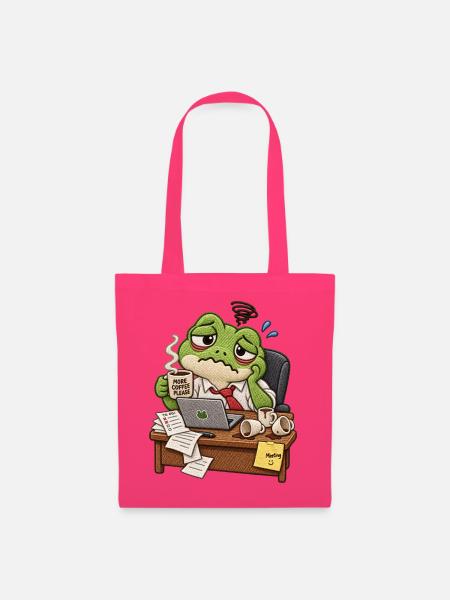 Gestresster Frosch im Büro - Stoffbeutel - Azalea