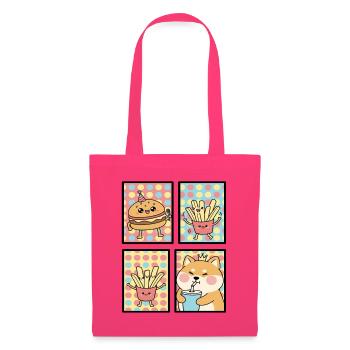 Cute Kawaii Animals and Fast Food Design Set - Stoffbeutel - Azalea - Vorne