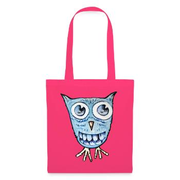 Azurblauer Wide-Eyed Owl Cartoon - Stoffbeutel - Azalea - Vorne