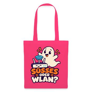 Halloween-Geist – Süßes oder WLAN? - Stoffbeutel - Azalea - Vorne