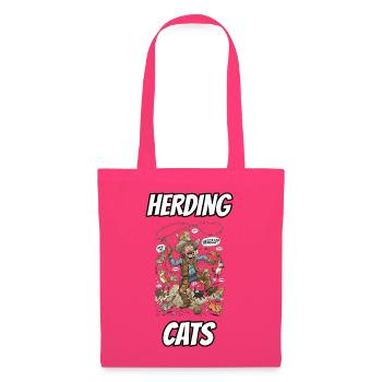 Herding Cats – Lustige, wörtliche Idiom-Zeichentrickserie - Stoffbeutel - Azalea - Vorne