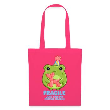 Achtung zerbrechlich Frosch mit Partyhut - Stoffbeutel - Azalea - Vorne