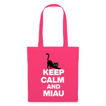 KEEP CALM AND MIAU! KATZENLIEBE CATLOVE weiß - Stoffbeutel - Azalea - Vorne