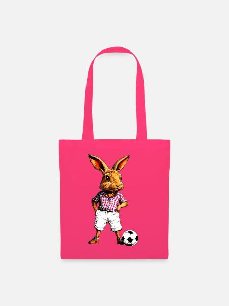 Hasen Fussball / Kaninchen Fussballer - Stoffbeutel - Azalea