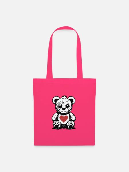 Grumpy Teddy with a good Heart - Stoffbeutel - Azalea
