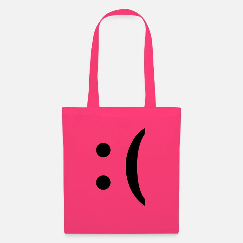 :( smiley traurig - Stoffbeutel - Azalea