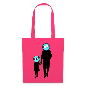 Familie Silhouette Liebe Kinder Eltern Mama Papa - Stoffbeutel - Azalea - Vorne