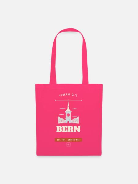 Bern Schweiz Retro Reise-Emblem - Stoffbeutel - Azalea