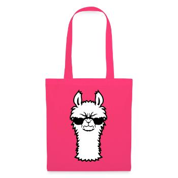 Lama Wütend Cool Sonnenbrille Pelzig Alpaka Sauer - Stoffbeutel - Azalea - Vorne