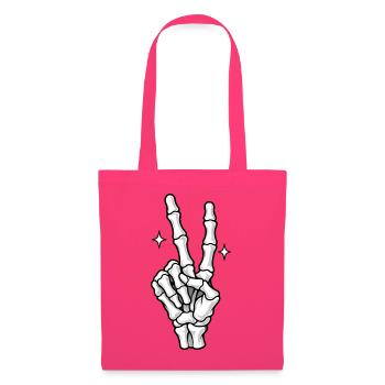 Skelett-Hand Rockzeichen Glow - Stoffbeutel - Azalea - Vorne