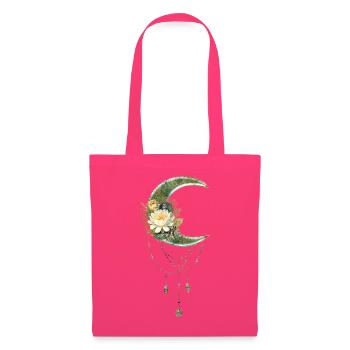 Lune élégante et noble avec des fleurs - Sac en tissu - rose azalée - Devant