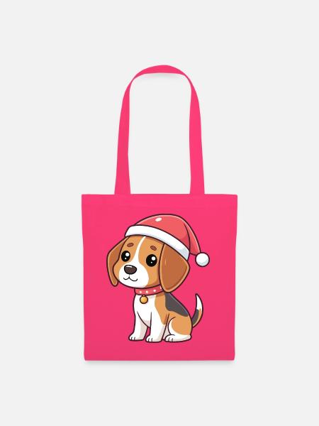 Hunde-Cartoon-Weihnachtsmannhut - Stoffbeutel - Azalea