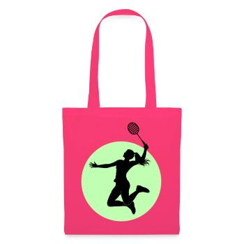 Silhouette du joueur de badminton – Puissance écrasante - Sac en tissu - rose azalée - Devant
