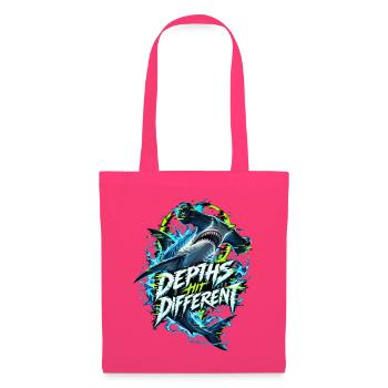 Tiefseehai Neon Glitch - Stoffbeutel - Azalea - Vorne
