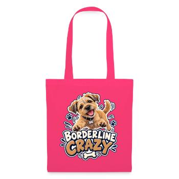 Borderline Crazy – Border Terrier - Stoffbeutel - Azalea - Vorne